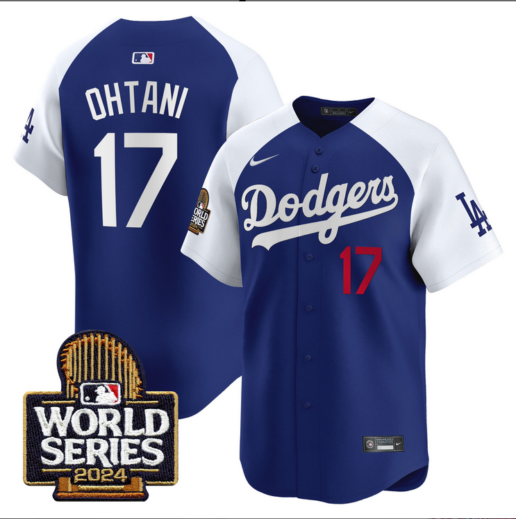 Men MLB Los Angeles Dodgers 17 Ohtani blue 2024 World Series Champions Patch Limited Jersey20241105 style 5